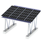Ground Residential Solar Carport Kit Steel Brackets Concrete Block Foundation