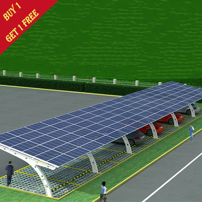 Un buon prezzo. i sistemi solari del Carport 60kw per parcheggio coperto che parcheggia il pannello Frameless PV hanno frantumato il montaggio del parcheggio solare dell'automobile hanno sparso in linea